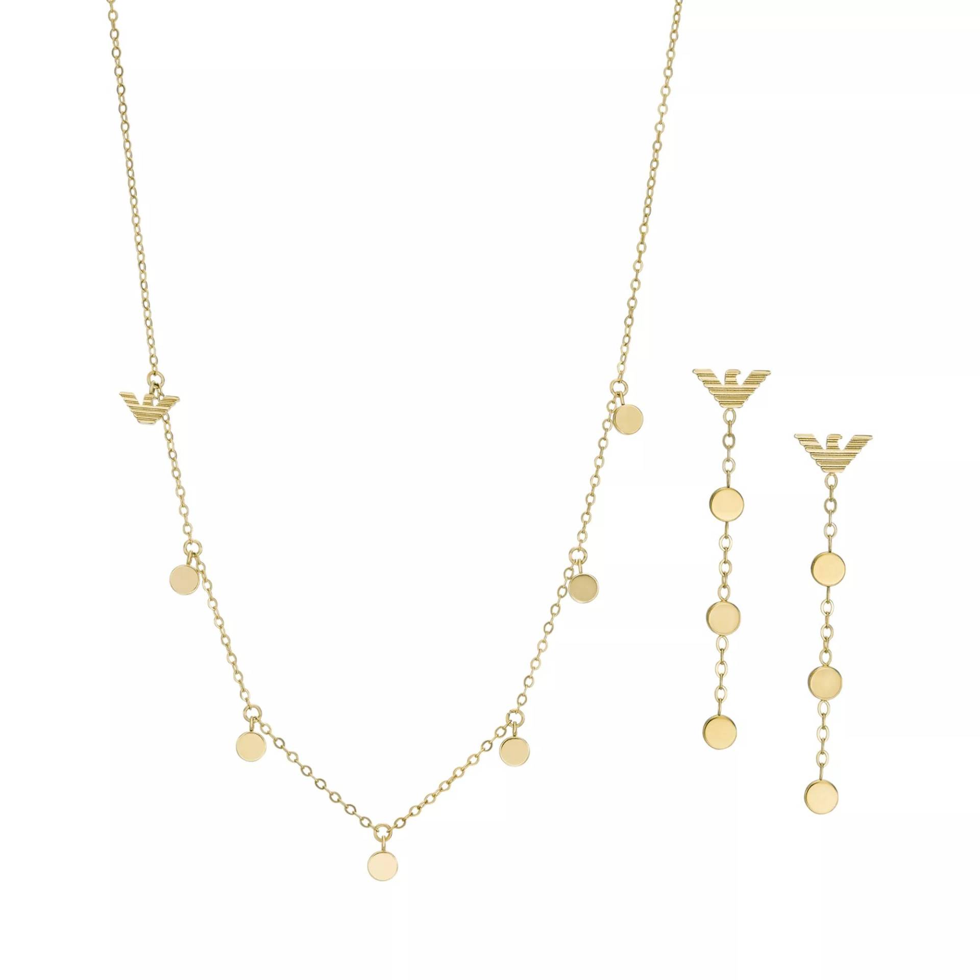 Emporio Armani Armbanduhr - Stainless Steel Necklace and Earrings Set - Gr. unisize - in Gold - für Damen von Emporio Armani