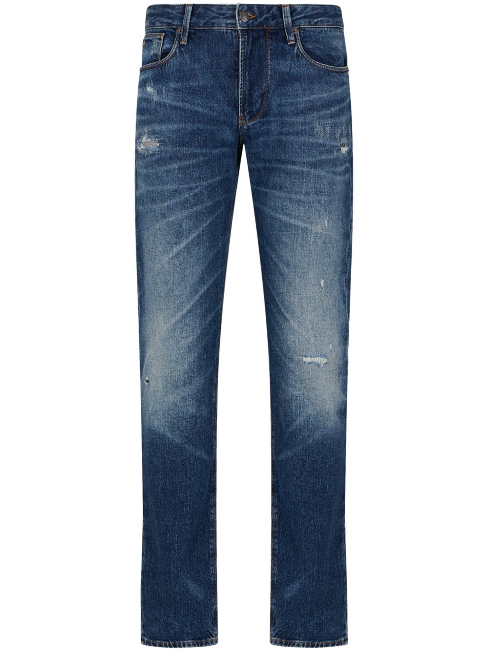 Emporio Armani J06 distressed slim-fit jeans - Blue von Emporio Armani
