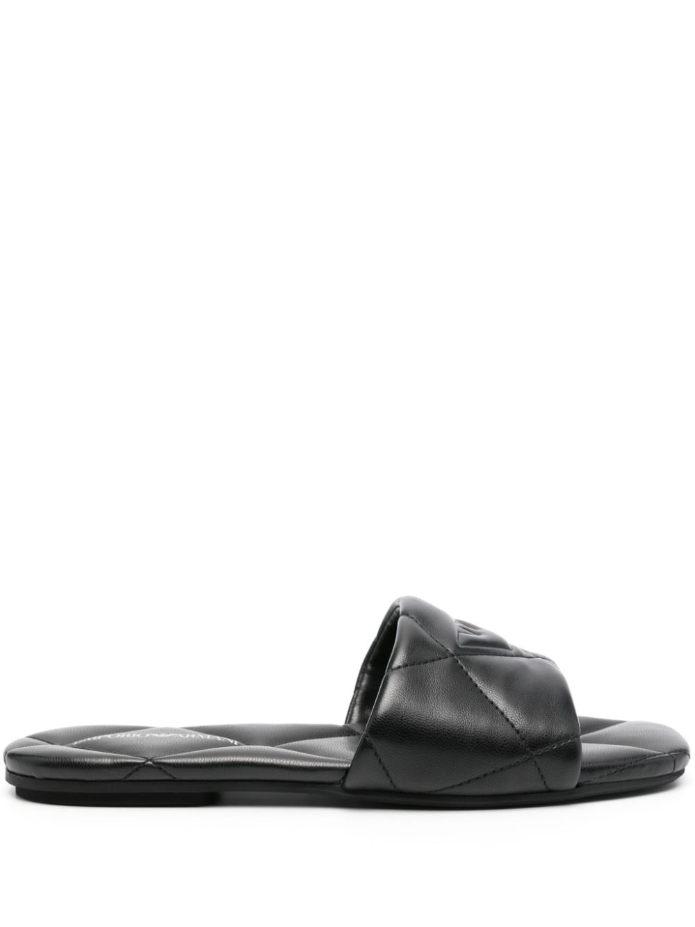 Emporio Armani Quilted faux-leather sandals - Black von Emporio Armani