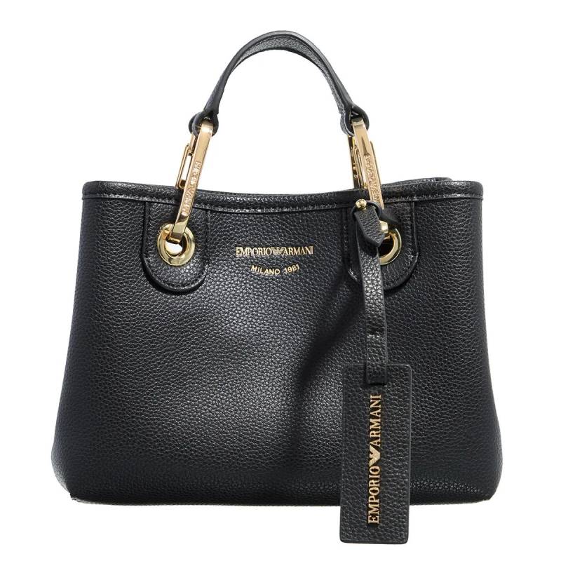Emporio Armani Schultertasche - Shopping S With Chain Suede+Vitello Liscio - Shopp - Gr. unisize - in Schwarz - für Damen von Emporio Armani