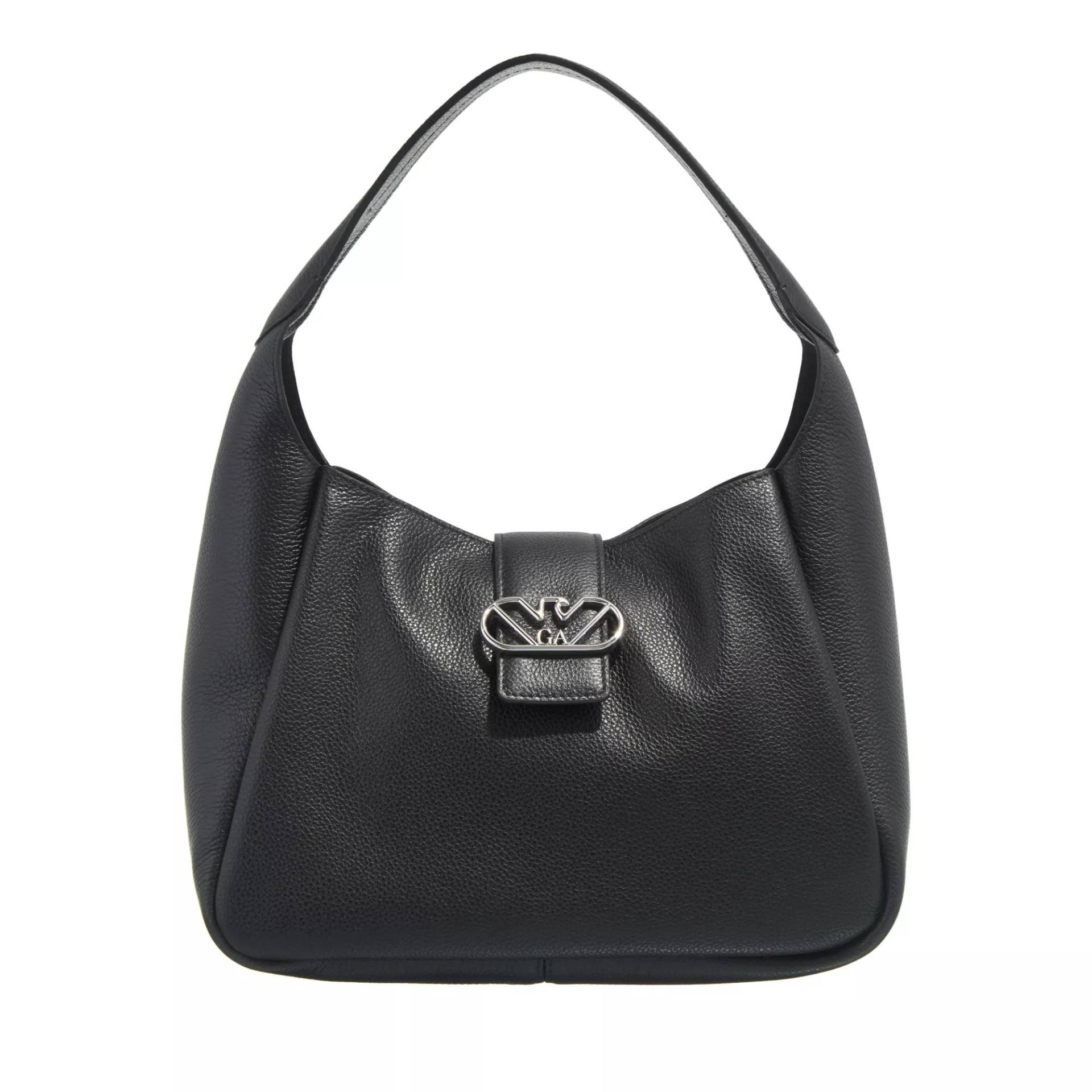 Emporio Armani Umhängetasche - Hobo M Micro Cervo - Gr. unisize - in Schwarz - für Damen von Emporio Armani