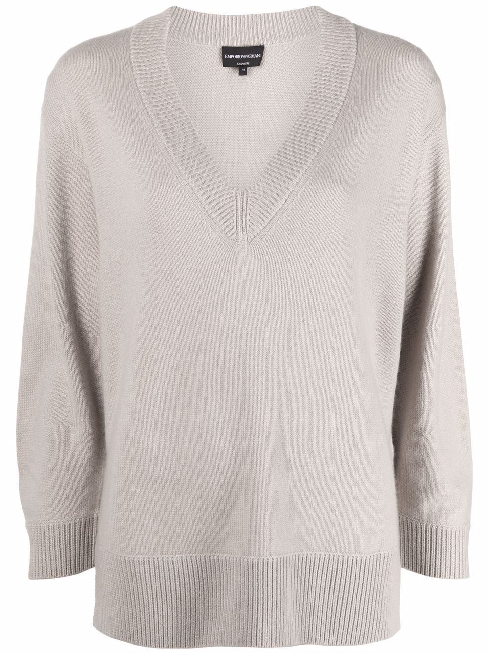 Emporio Armani V-neck cashmere jumper - Neutrals von Emporio Armani