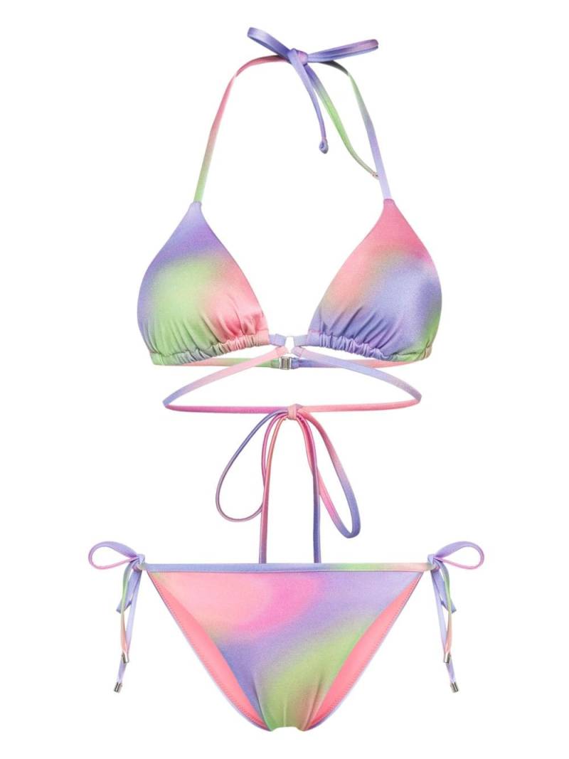 Emporio Armani abstract-print bikini - Pink von Emporio Armani