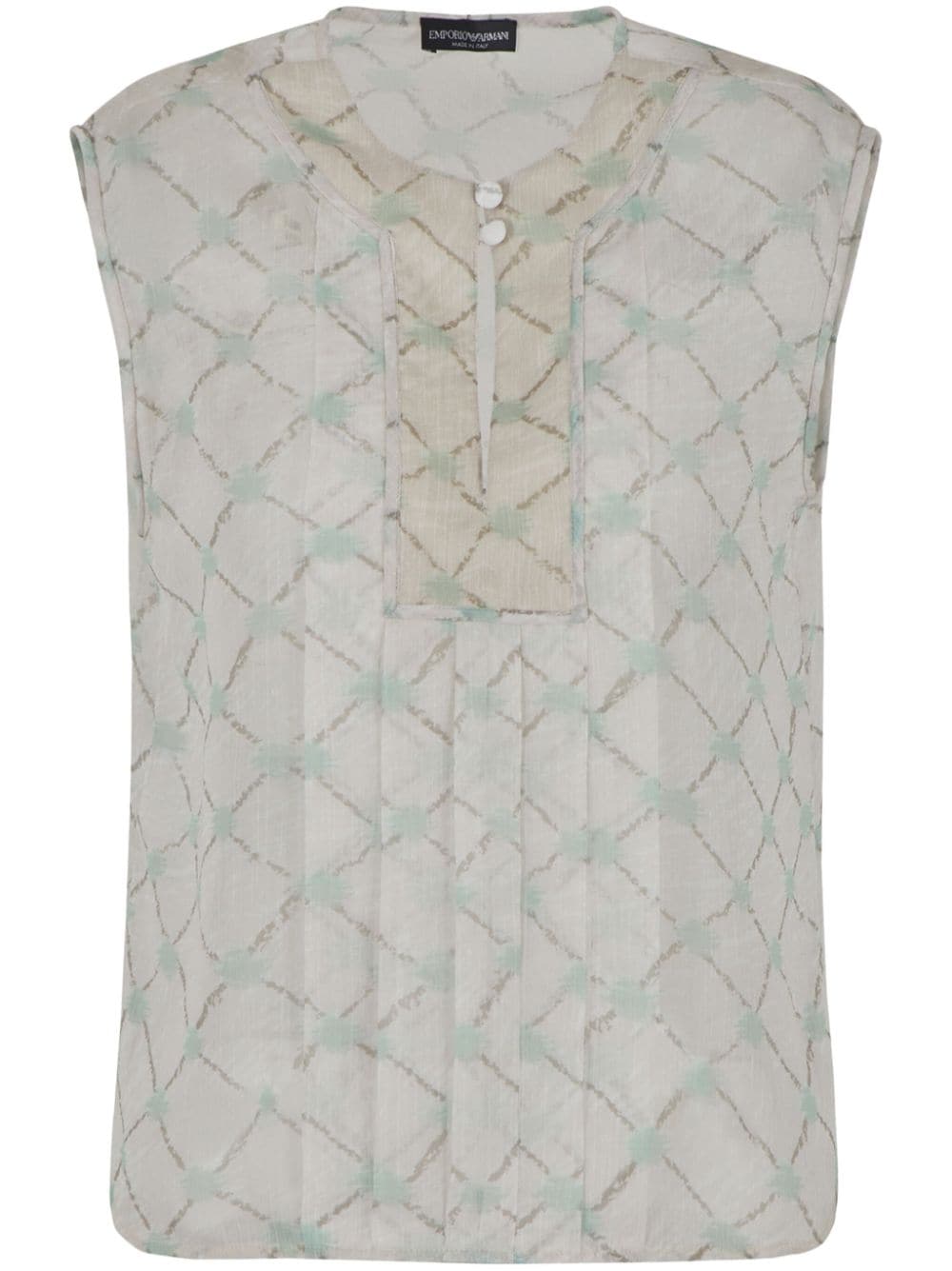 Emporio Armani abstract-print sleeveless blouse - Neutrals von Emporio Armani