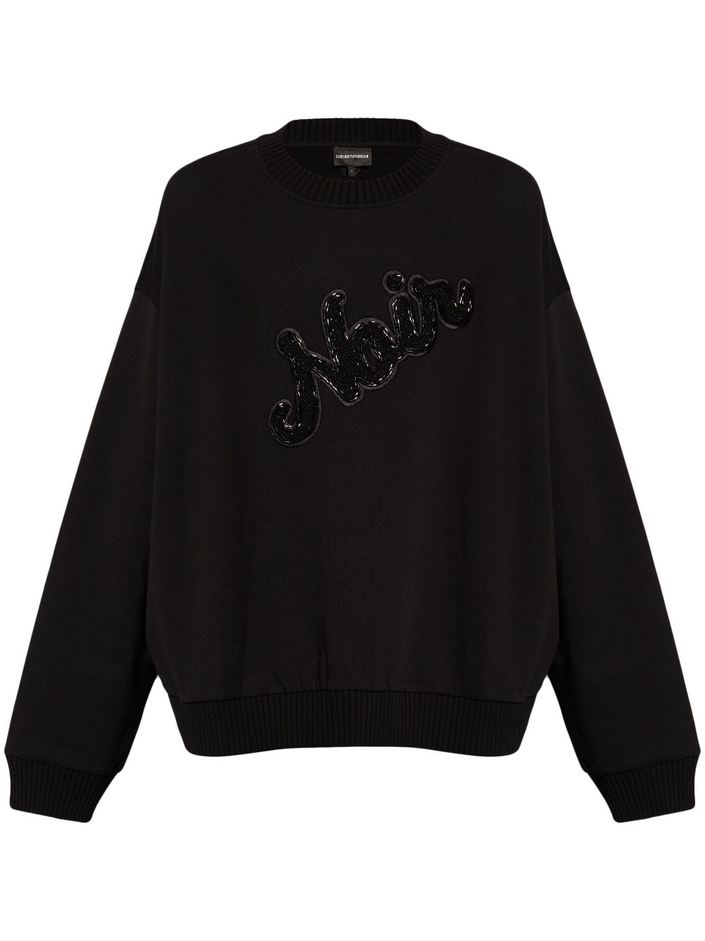 Emporio Armani appliqué-detail cotton sweatshirt - Black von Emporio Armani