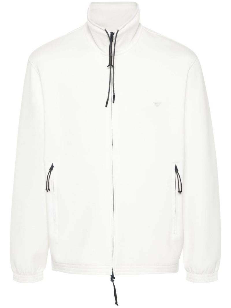 Emporio Armani appliqué-logo zipped sweatshirt - White von Emporio Armani