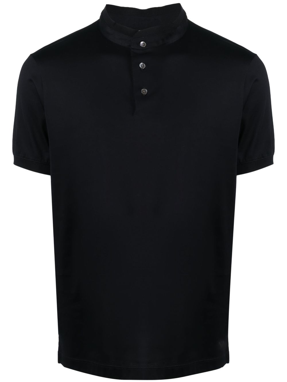 Emporio Armani band-collar cotton polo shirt - Blue von Emporio Armani