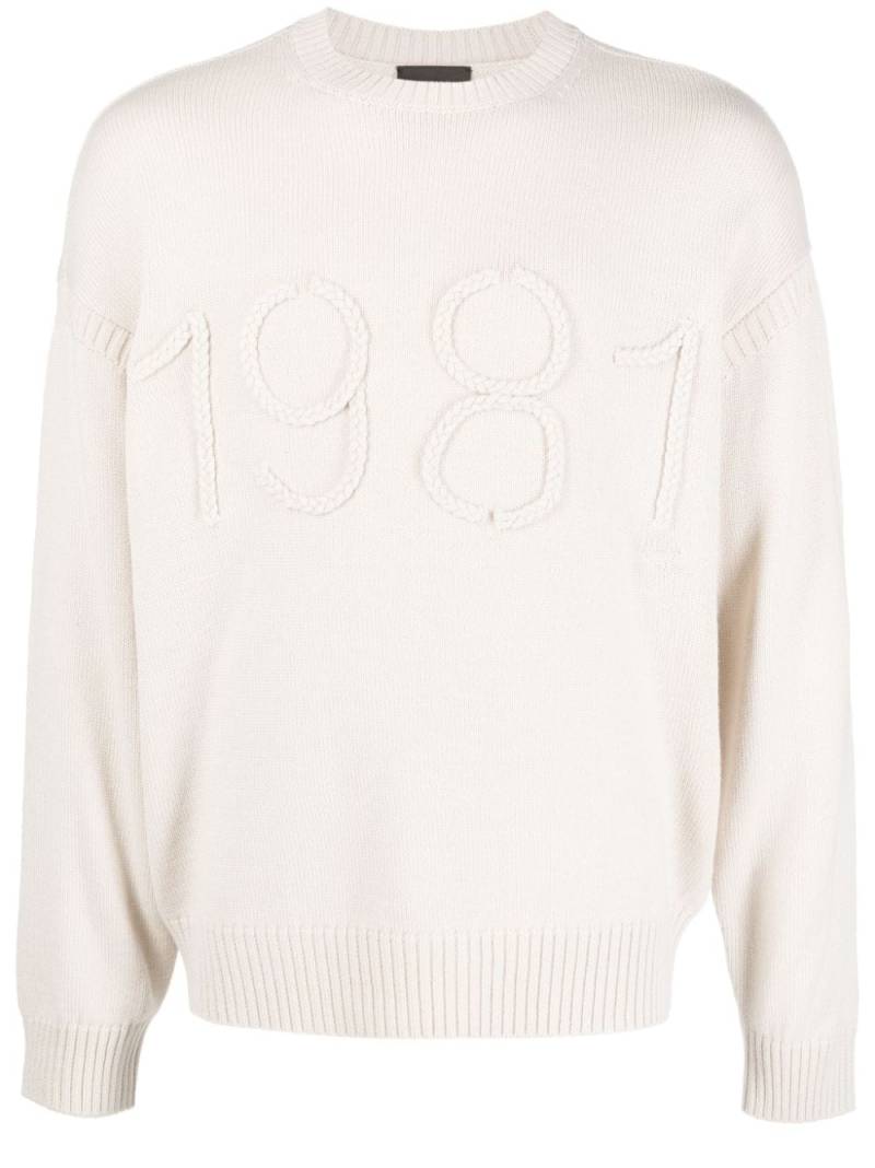 Emporio Armani braided-1981 knitted jumper - Neutrals von Emporio Armani