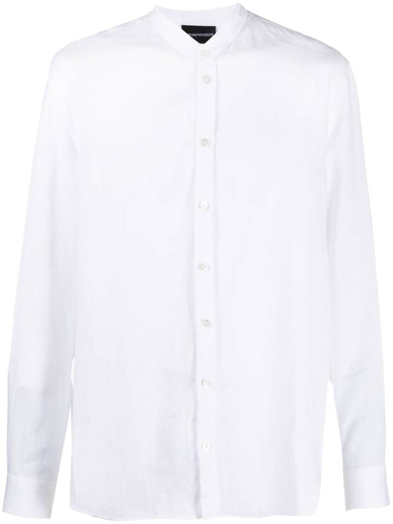 Emporio Armani chambray linen shirt - White von Emporio Armani