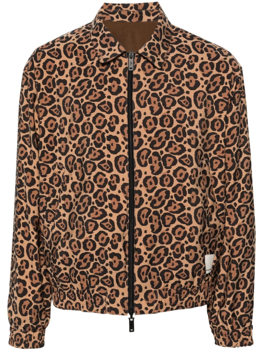 Emporio Armani cheetah-print reversible jacket - Brown von Emporio Armani