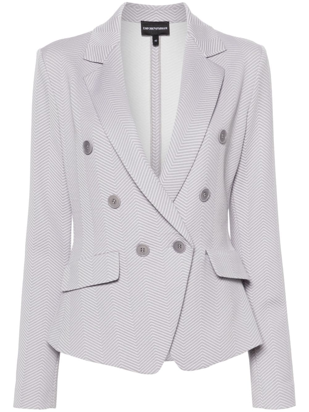 Emporio Armani chevron double-breasted blazer - Grey von Emporio Armani