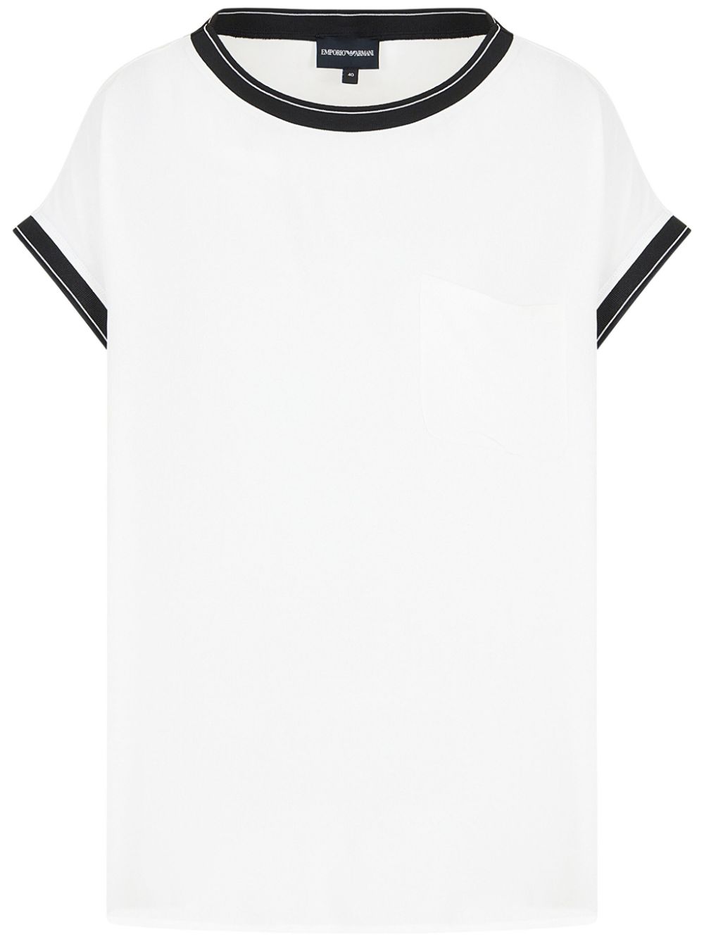 Emporio Armani chiffon short-sleeve blouse - White von Emporio Armani