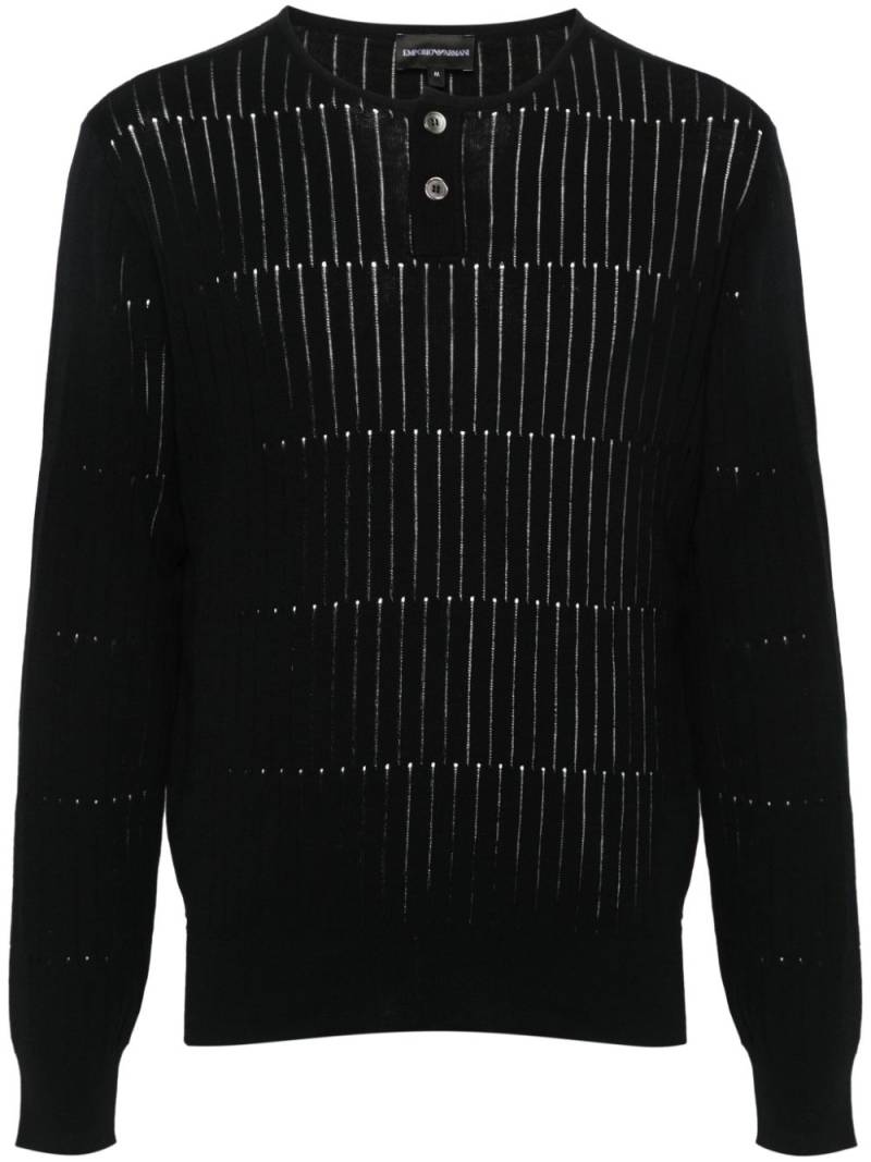 Emporio Armani chunky-ribbed-knit jumper - Black von Emporio Armani