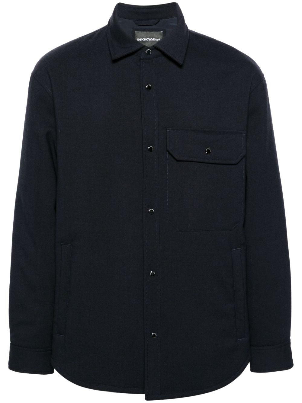 Emporio Armani classic-collar shirt jacket - Blue von Emporio Armani