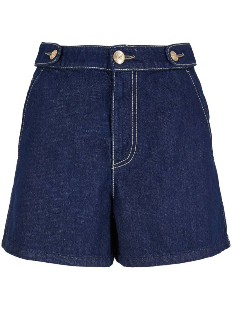 Emporio Armani contrast-stitching denim shorts - Blue von Emporio Armani
