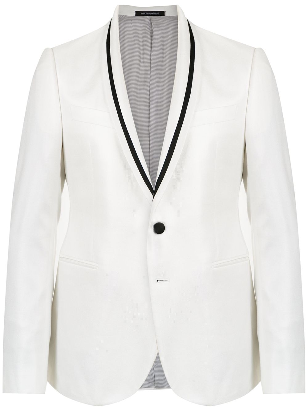 Emporio Armani contrasting piping detailed blazer - White von Emporio Armani