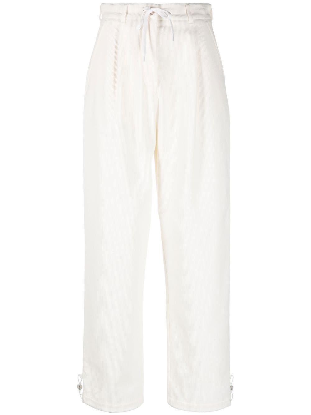 Emporio Armani corduroy tapered-leg trousers - White von Emporio Armani