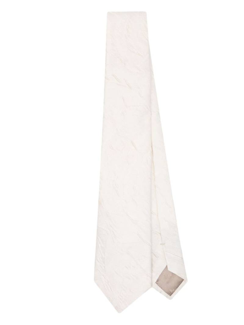 Emporio Armani crinkled satin tie - Neutrals von Emporio Armani