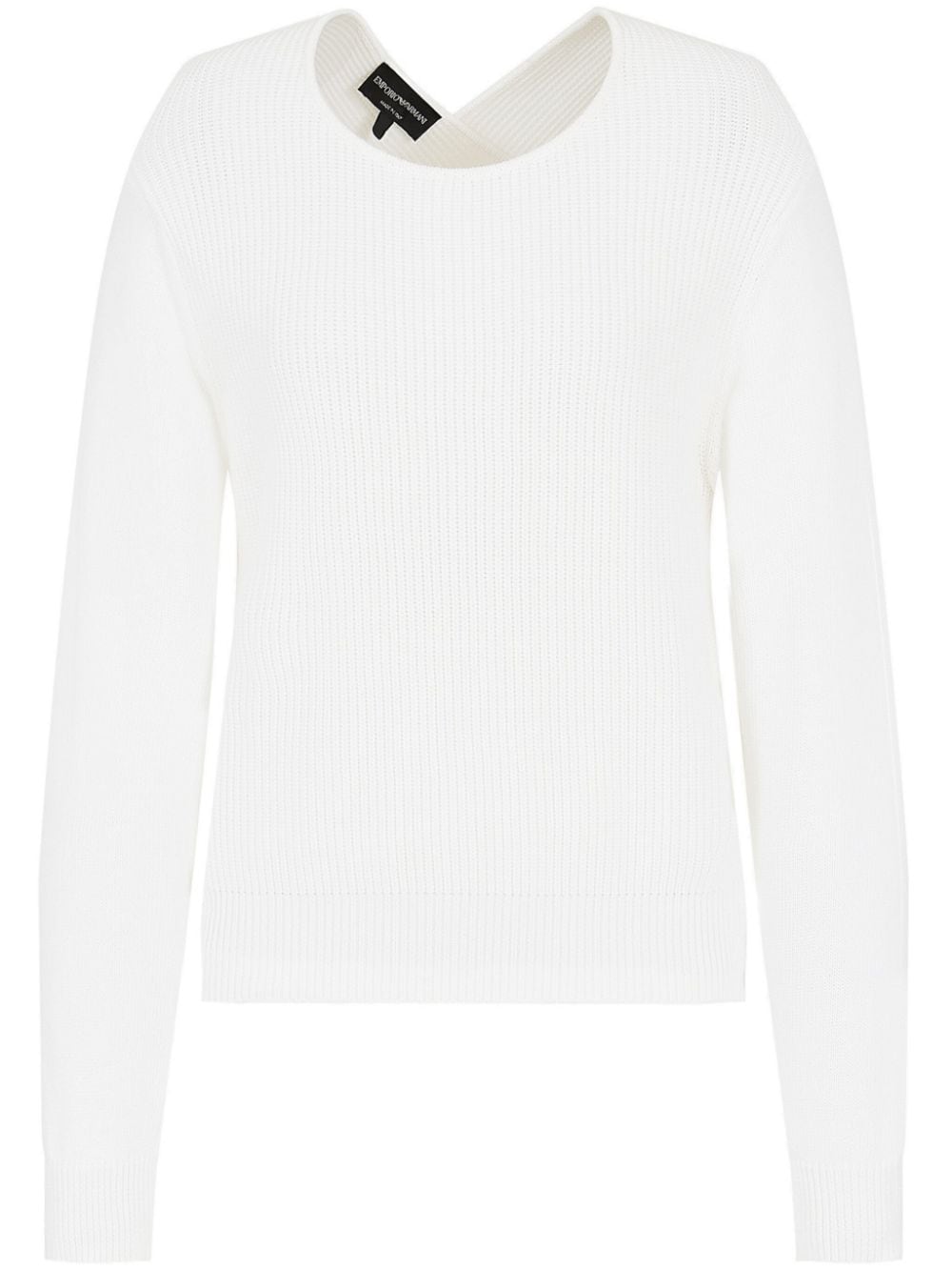 Emporio Armani cut-out ribbed-knit jumper - White von Emporio Armani