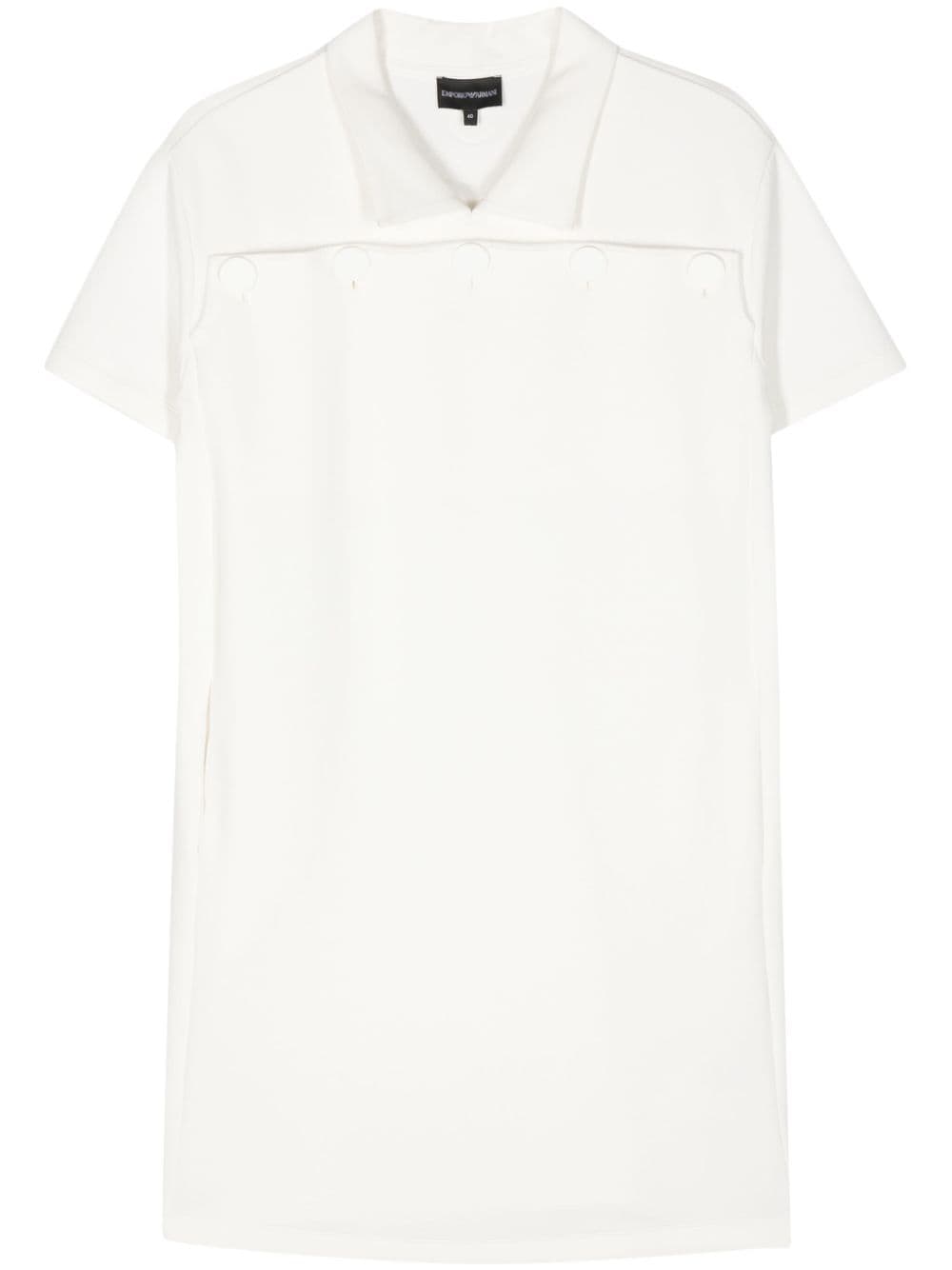 Emporio Armani decorative-button jersey mini dress - White von Emporio Armani