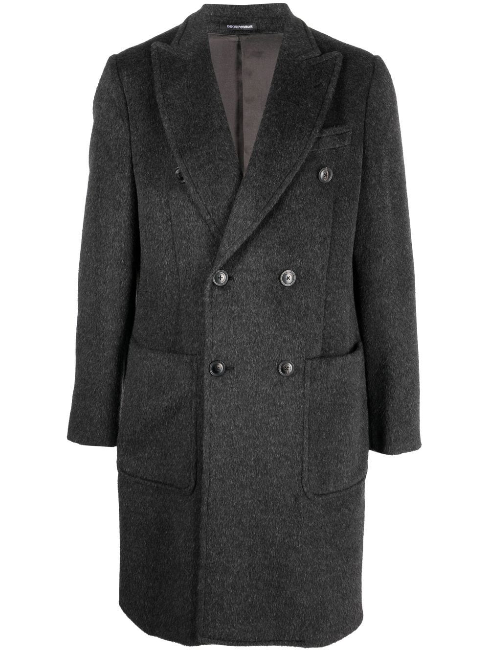 Emporio Armani double-breasted virgin-wool coat - Grey von Emporio Armani