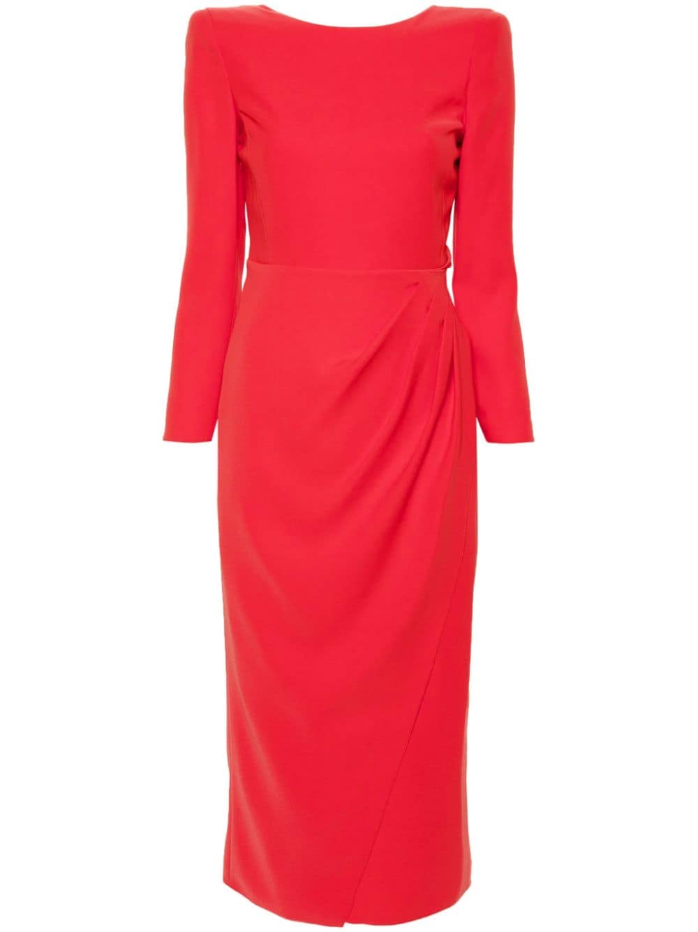 Emporio Armani draped crepe midi dress - Red von Emporio Armani