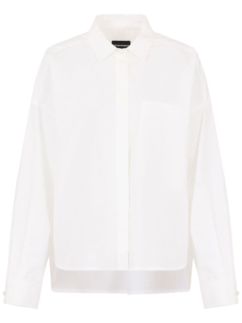 Emporio Armani drop-shoulder cotton shirt - White von Emporio Armani