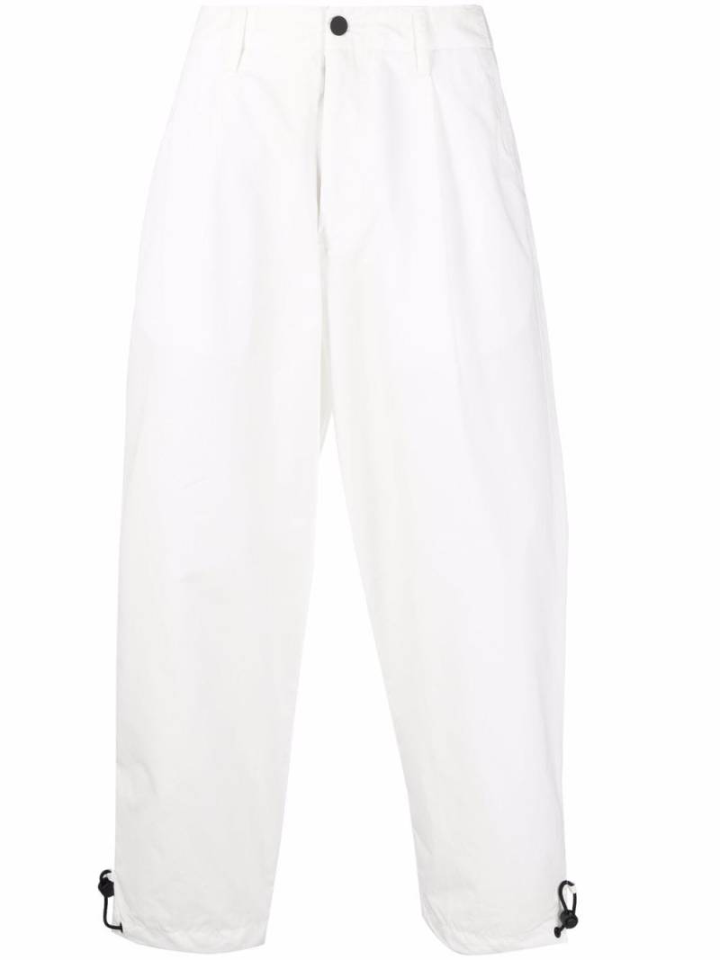 Emporio Armani elasticated-hem straight-leg trousers - White von Emporio Armani