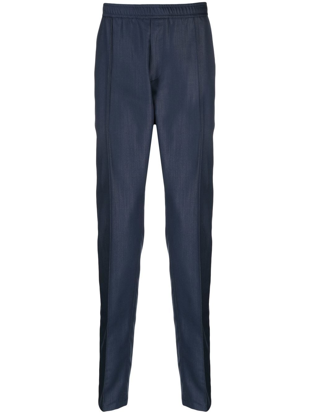 Emporio Armani elasticated tapered-leg trousers - Blue von Emporio Armani