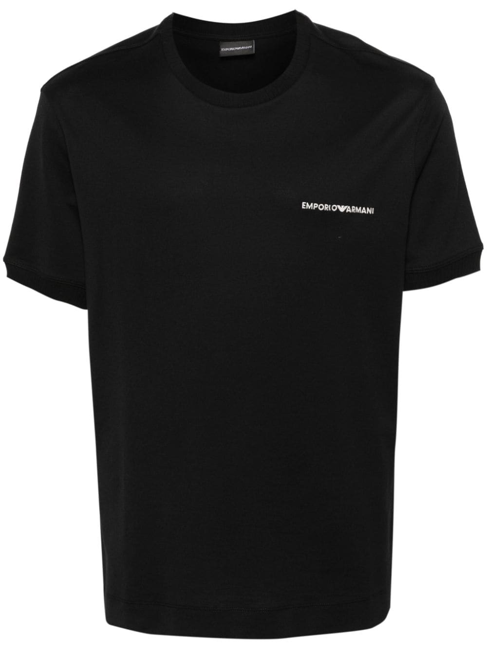 Emporio Armani embroidered-logo cotton T-shirt - Black von Emporio Armani