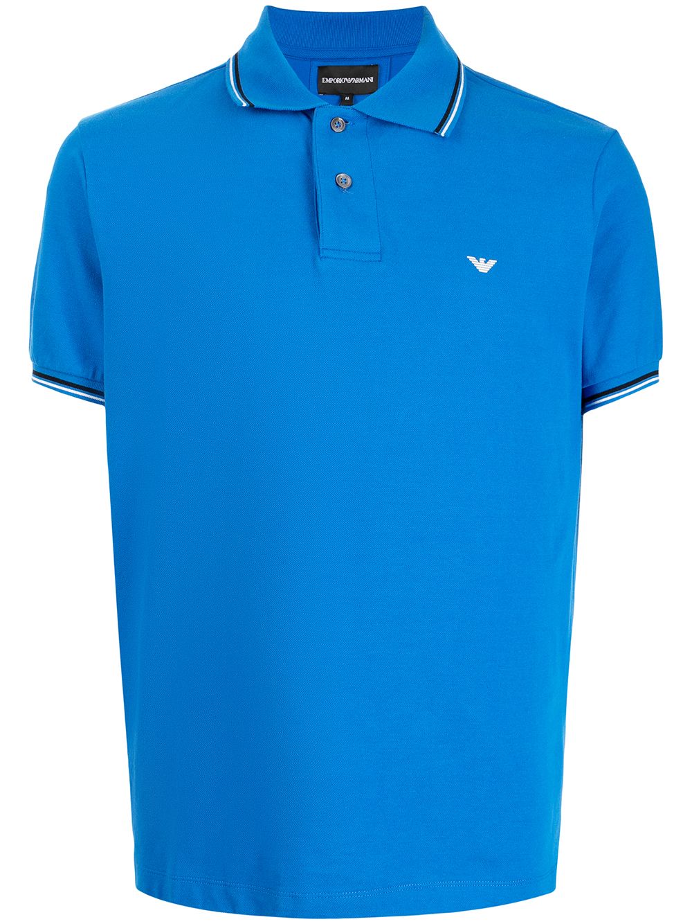 Emporio Armani embroidered-logo short-sleeved polo shirt - Blue von Emporio Armani