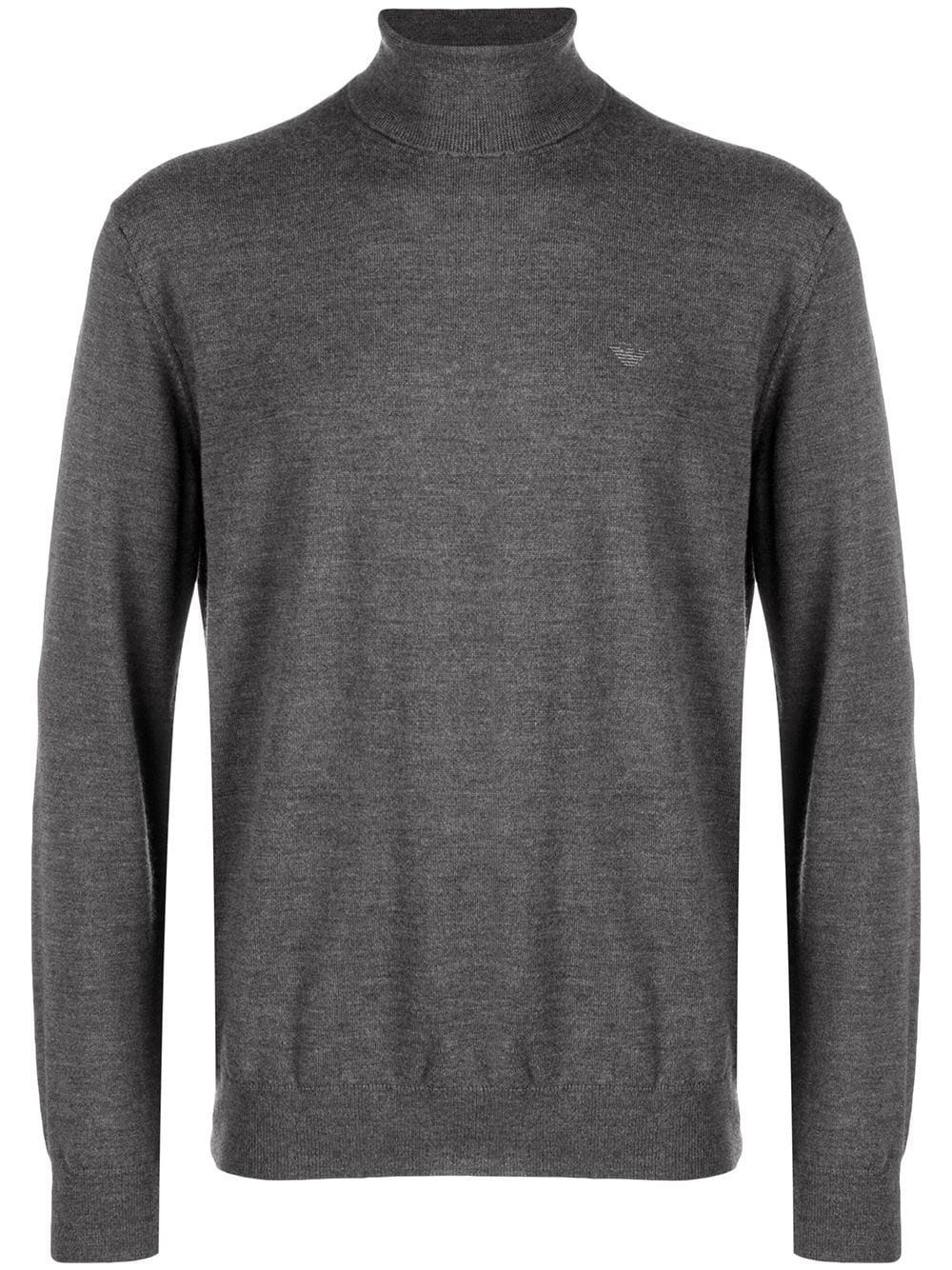Emporio Armani embroidered logo turtleneck sweater - Grey von Emporio Armani