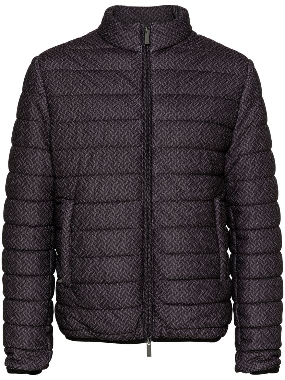 Emporio Armani geometric-print quilted jacket - Black von Emporio Armani