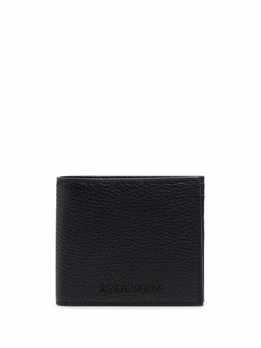 Emporio Armani grained embossed-logo wallet - Black von Emporio Armani