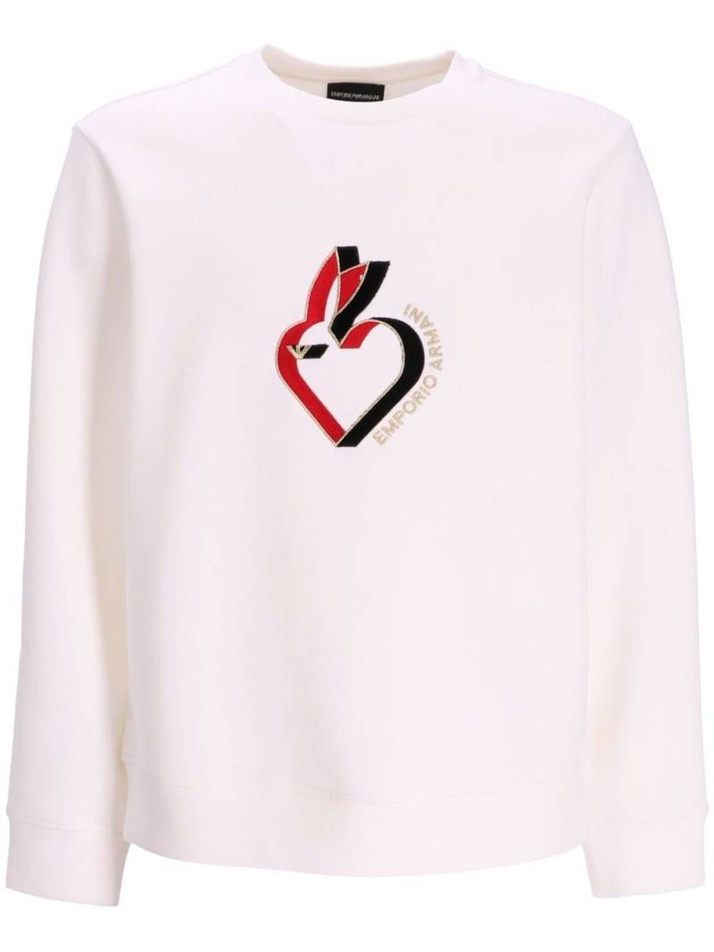 Emporio Armani graphic-print crew neck sweatshirt - White von Emporio Armani