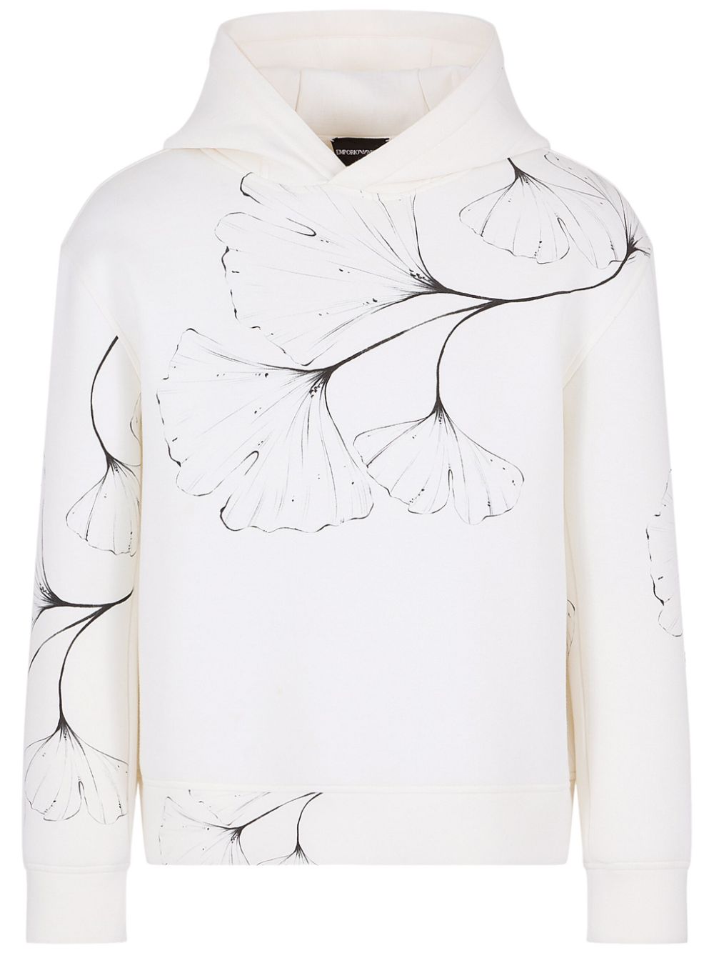 Emporio Armani graphic-print hoodie - White von Emporio Armani