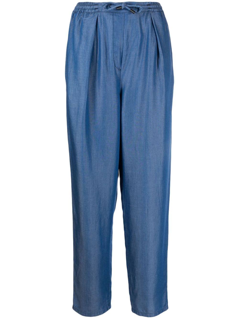 Emporio Armani high-waist drawstring trousers - Blue von Emporio Armani