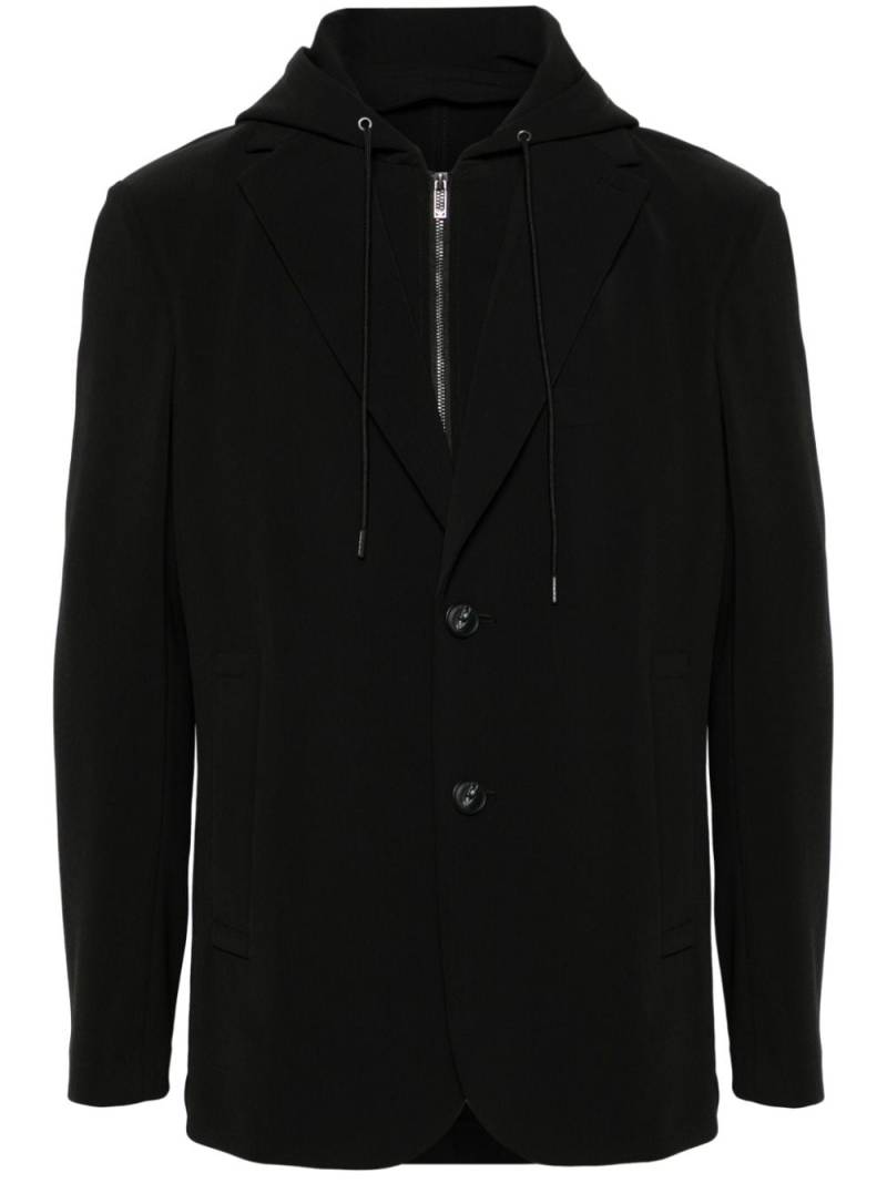 Emporio Armani hooded single-breasted blazer - Black von Emporio Armani