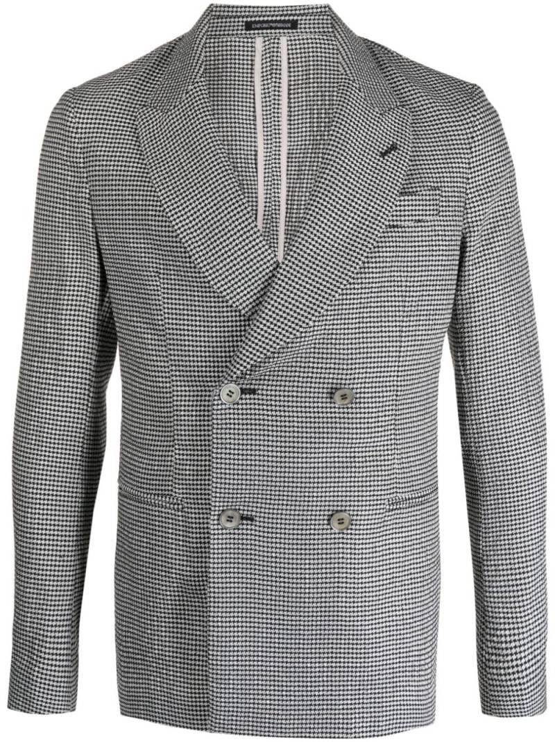 Emporio Armani houndstooth double-breasted blazer - Black von Emporio Armani