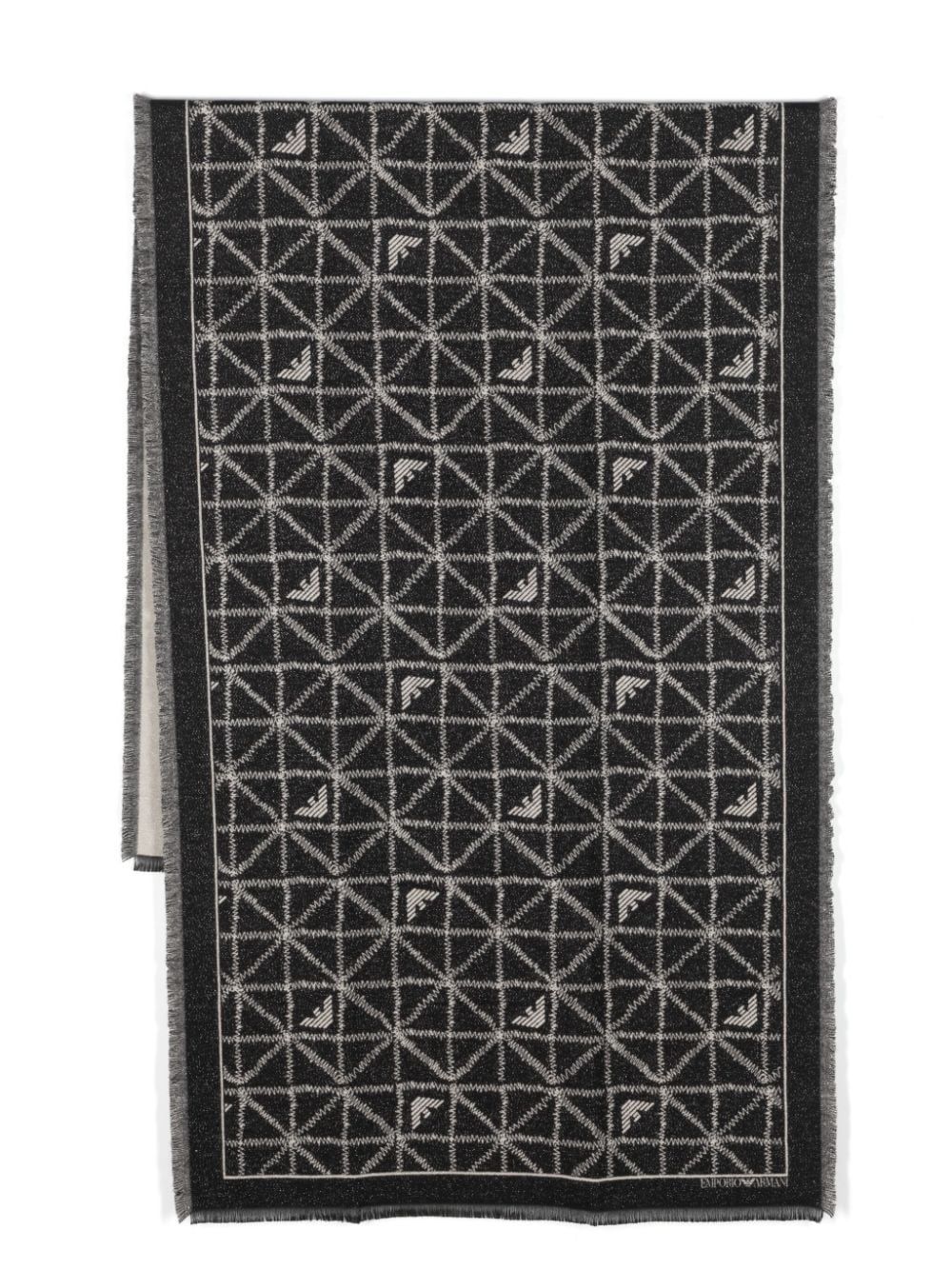 Emporio Armani intarsia knit-logo scarf - Black von Emporio Armani
