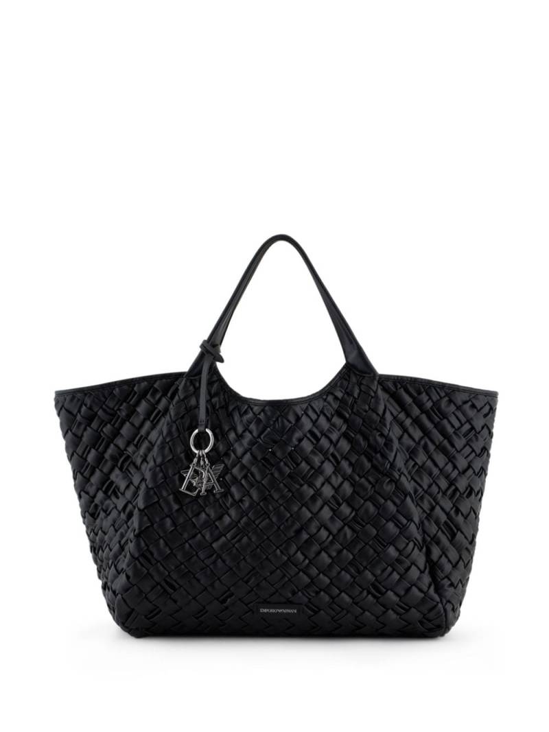 Emporio Armani interwoven faux-leather tote bag - Black von Emporio Armani