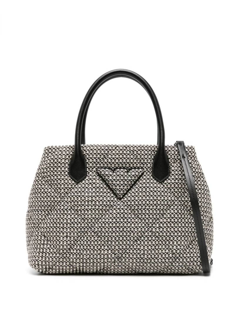 Emporio Armani interwoven quilted tote bag - Black von Emporio Armani