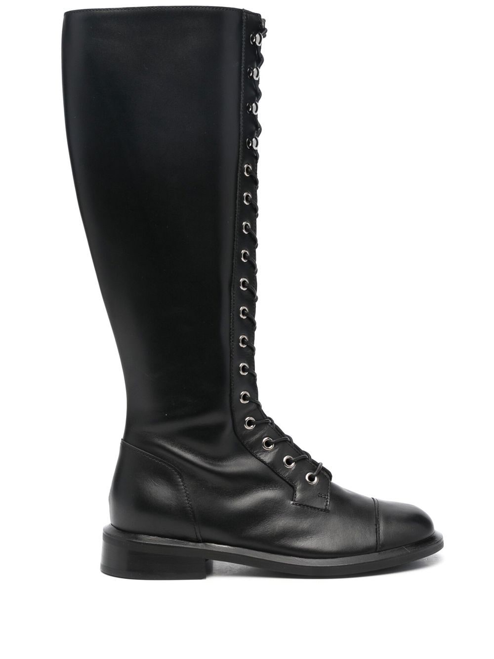 Emporio Armani knee-high leather lace-up boots - Black von Emporio Armani