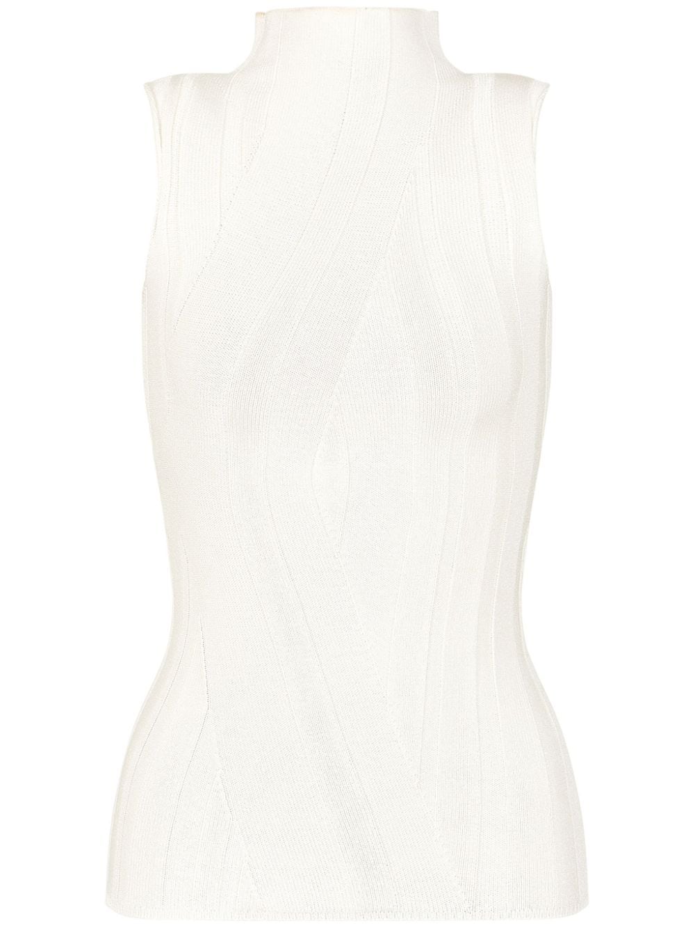 Emporio Armani knitted vest top - White von Emporio Armani