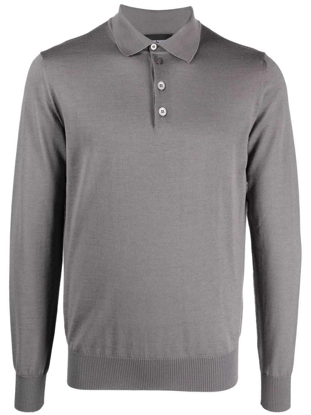 Emporio Armani knitted virgin wool polo shirt - Grey von Emporio Armani