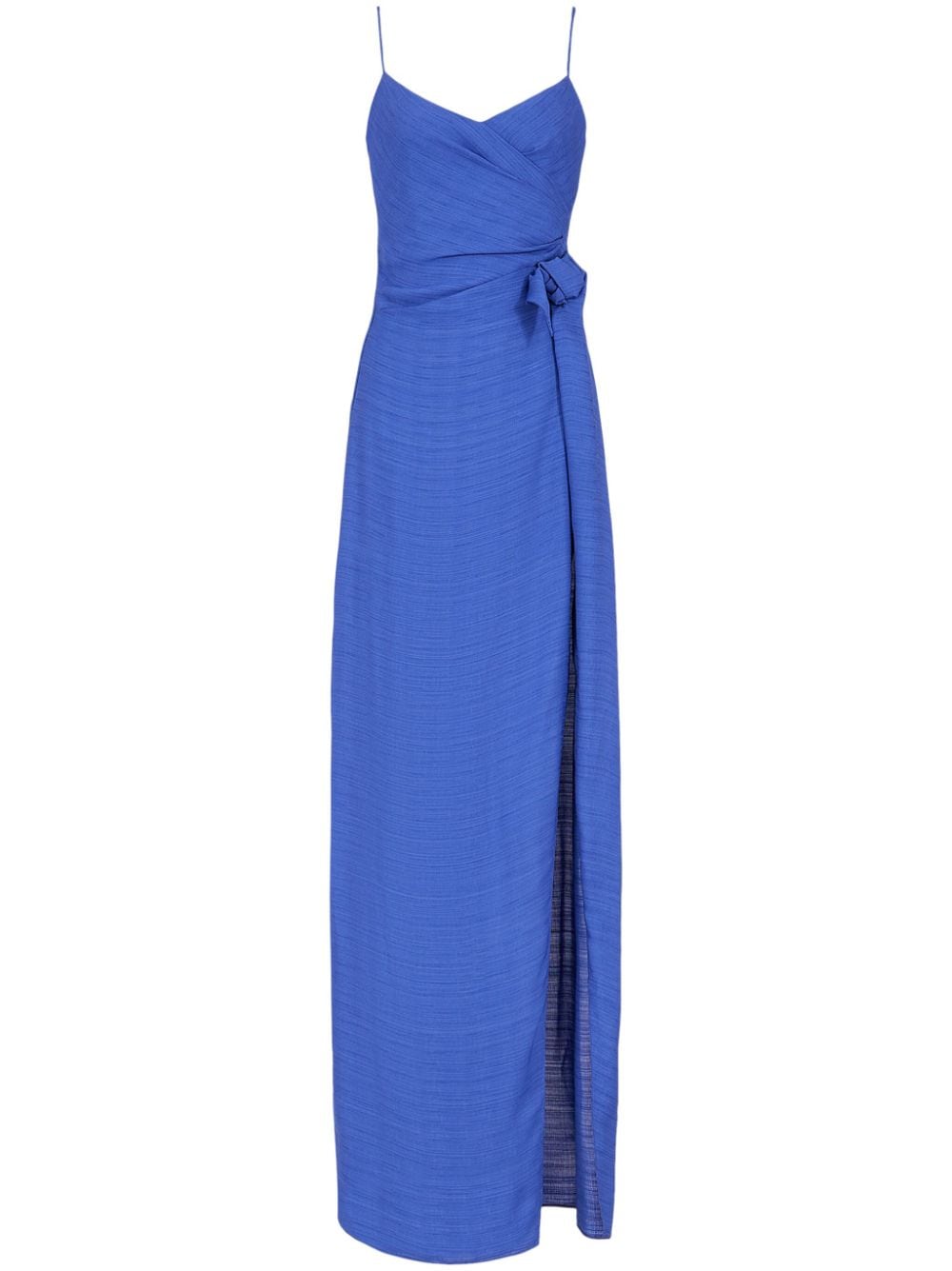 Emporio Armani knotted V-neck gown - Blue von Emporio Armani