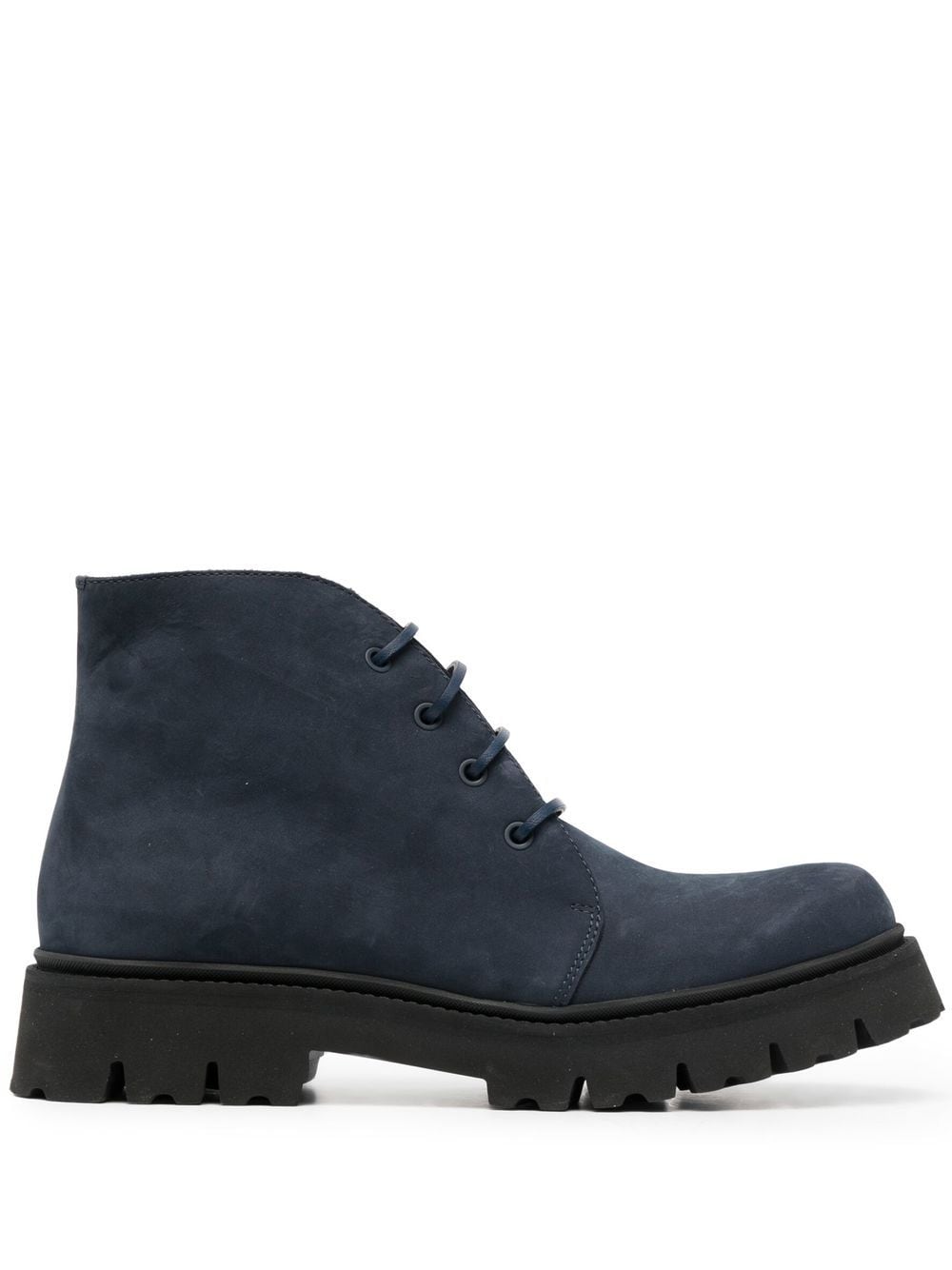 Emporio Armani lace-up leather ankle boots - Blue von Emporio Armani