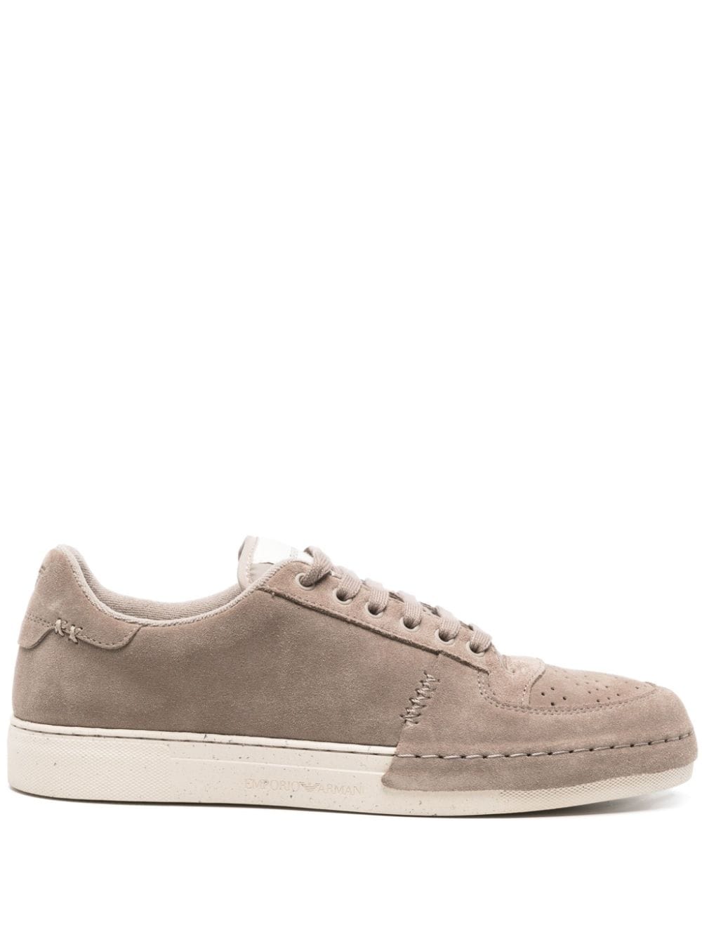 Emporio Armani lace-up suede sneakers - Brown von Emporio Armani