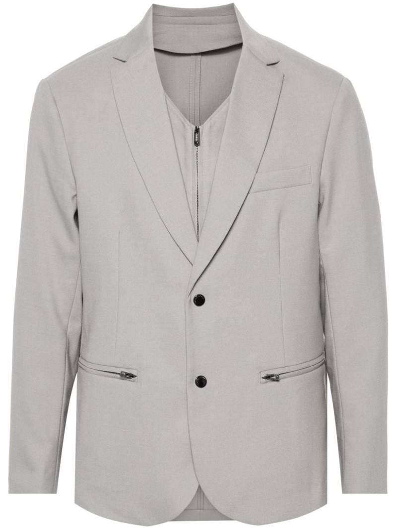 Emporio Armani layered single-breasted blazer - Grey von Emporio Armani