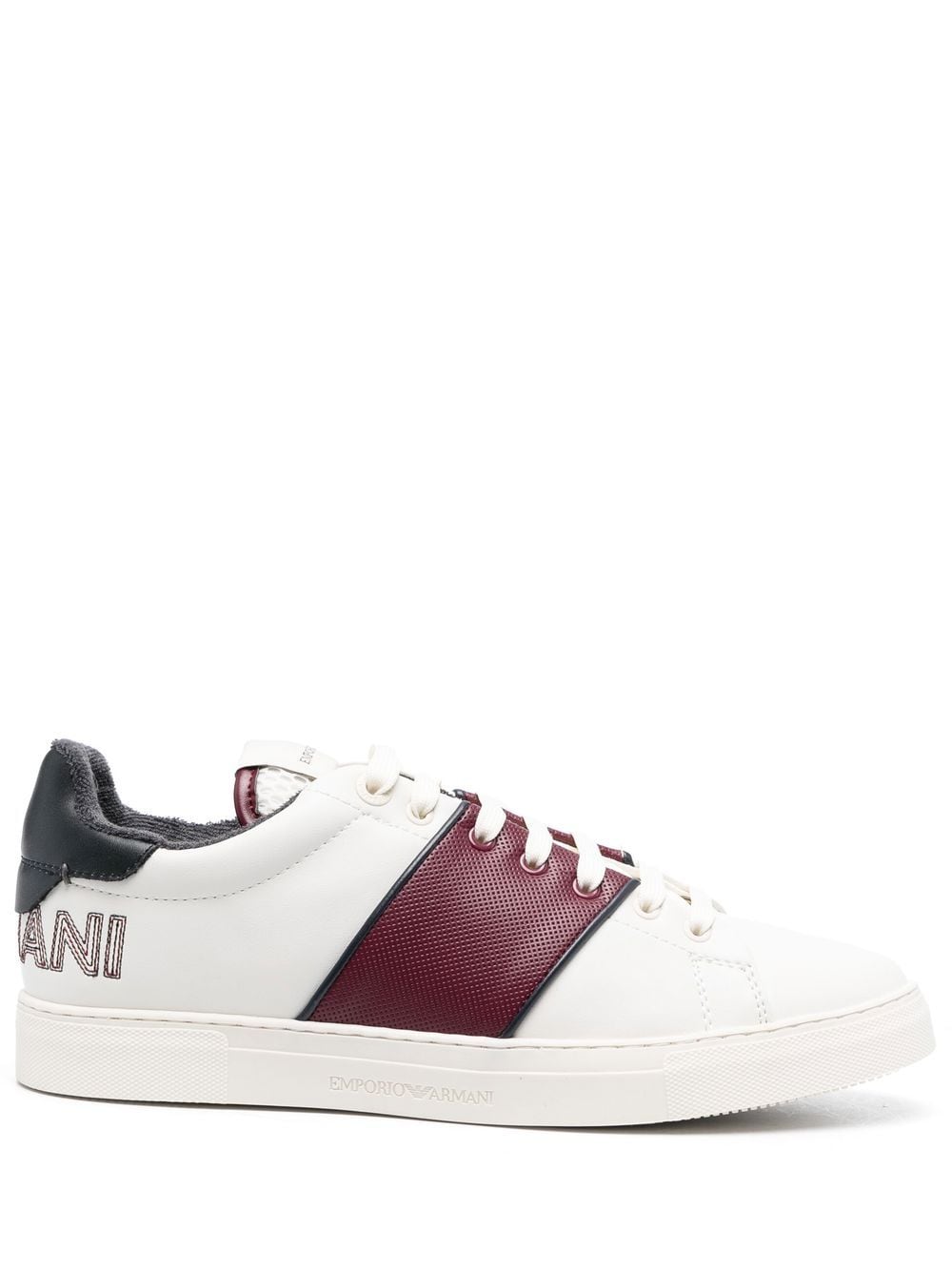 Emporio Armani leather lo-top sneakers - White von Emporio Armani
